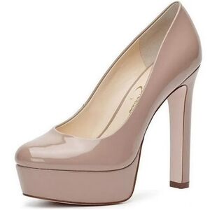 NIB Jessica Simpson Nellah Stiletto Heels Platform Pumps 7.5 Patent Smoking Hot